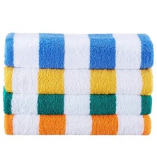 Large 30x60 in Beach Towels 4 Pack - 100 Cotton Pool Swimming Towels Absorbent