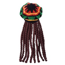 Rasta-Mütze mit Dreadlocks, lustige, ausgefallene, lange geflochtene Mütze