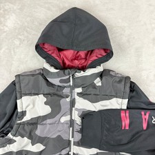 Air Jordan Vest Jacket Youth L 12-13 YR Camouflage Puffer Hoodie Jump Man Zip Up