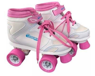 Chicago Girls Sidewalk Roller Skate Pink White Youth Quad Skates US Size 2