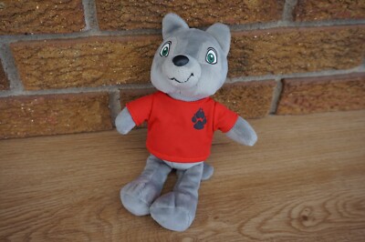 Plüsch Great WOLF Lodge 9 Zoll GRAU rote Pfote Kralle Logo Shirt Stofftier Puppe Spielzeug