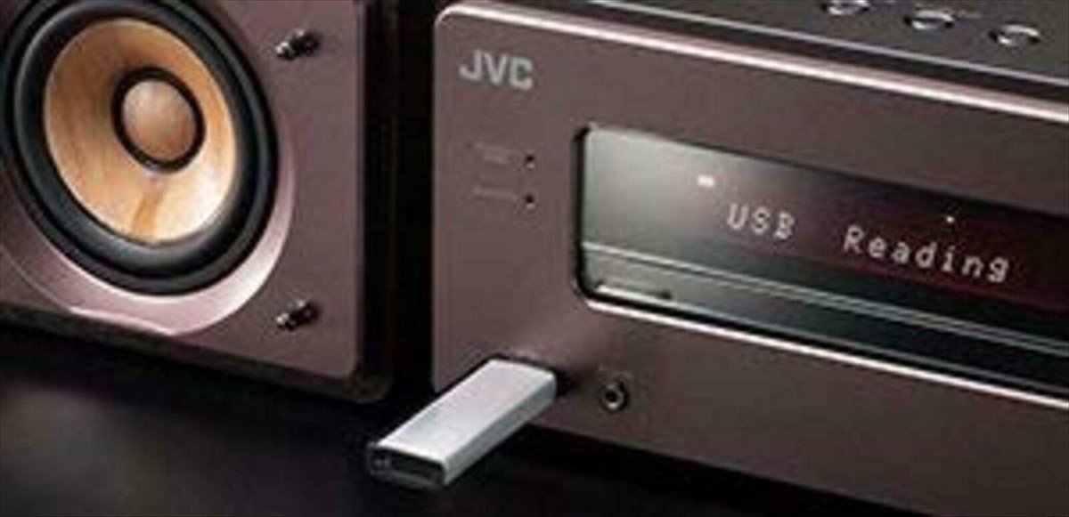 JVC Compact Audio System WOOD CONE EX-S55-B USB CD Player
