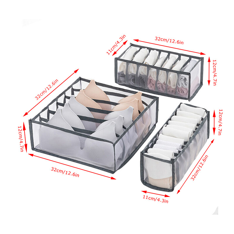 Foldable Underwear Storage Box Compartment Closet Underpant Bra