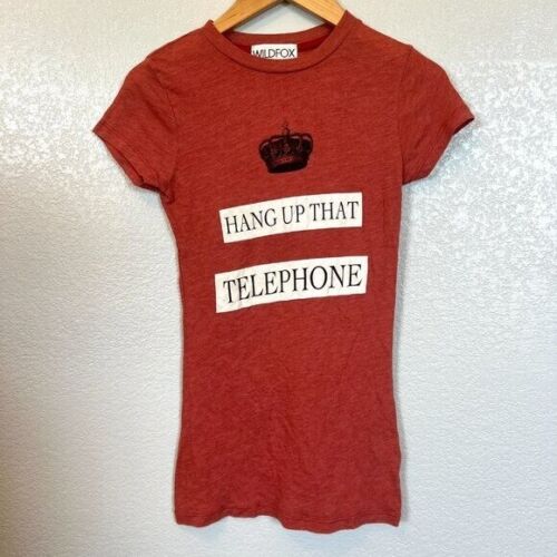 T-shirt Wildfox Hang Up That Telephone God Save The Queen NUOVA piccola ruggine rossa - Foto 2 di 5