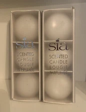 NEW Set Of 6 Sia Brand White Magnolia Scented Floating Candles 6 Hour Burn Time