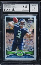 2012 TOPPS CHROME REFRACTOR RUSSELL WILSON ROOKIE AUTO #40 BAS BGS 8.5 NM-MT+