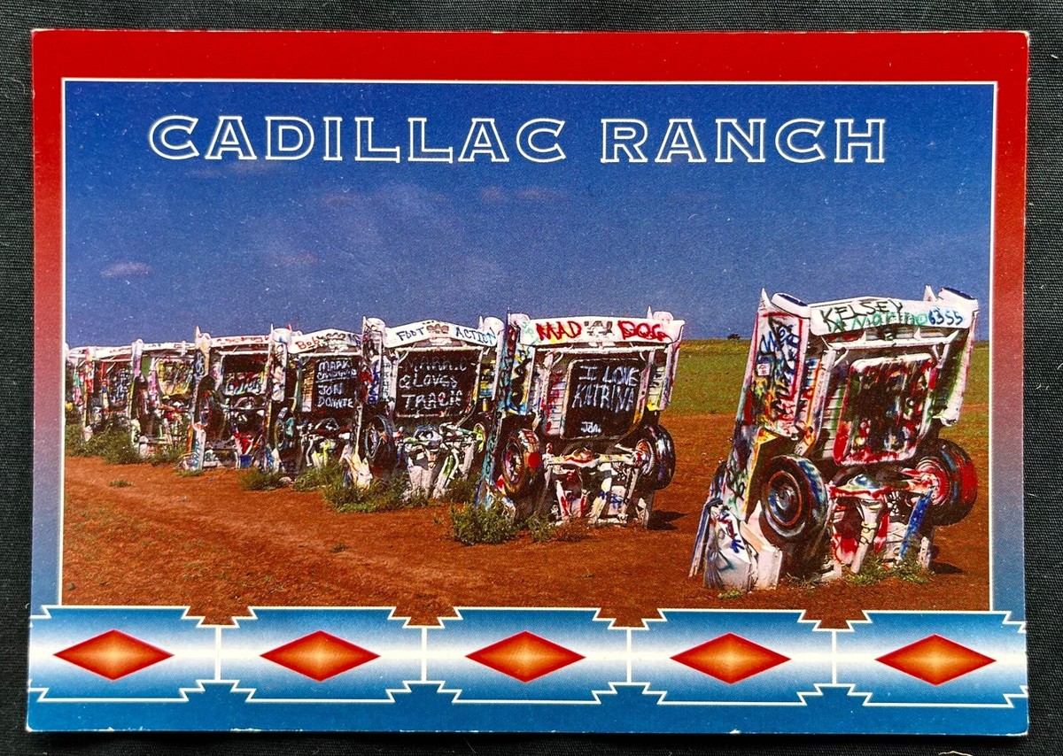 CADILLAC RANCH Postcard ANT FARM Route 66 AMARILLO TEXAS | eBay