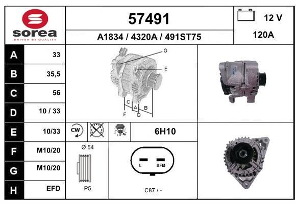 Alternateur Opel Meriva A 1.4 16V Twinport avec poulie 5 gorges robuste