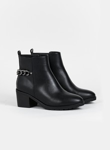 evans black ankle boots