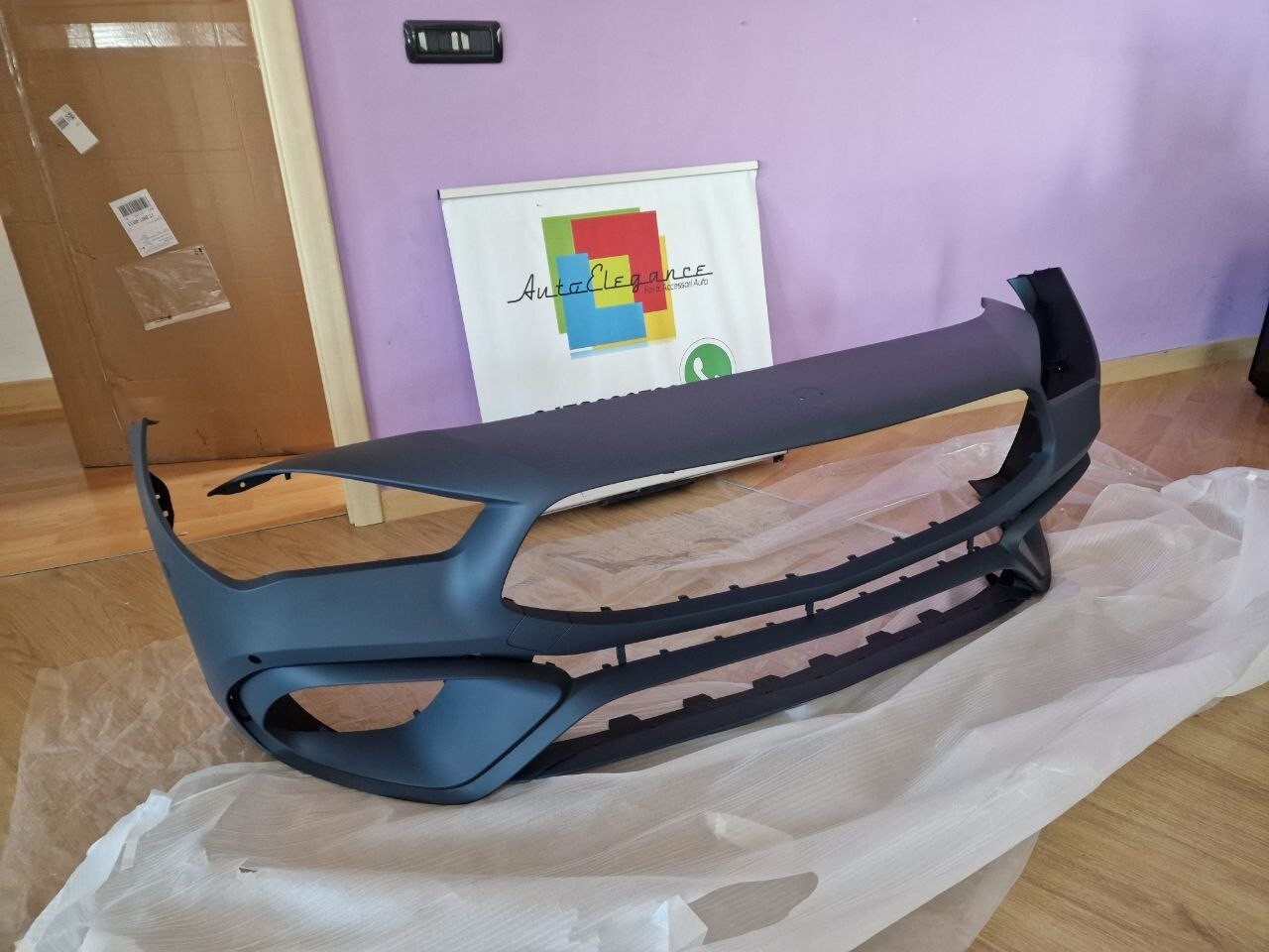 Paraurti Anteriore Lip Spoiler In Stile Carbonio Per Mercedes CLA-Class C117 AMG Line 2013-2015 - Foto 7