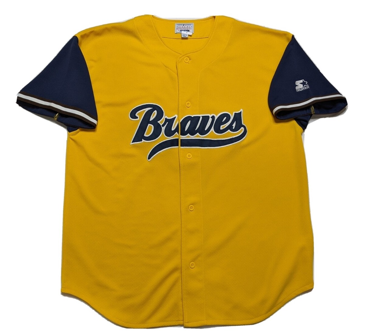 Yellow Milwaukee Braves Shirt VINTAGE ATLANTA BRAVES STARTER