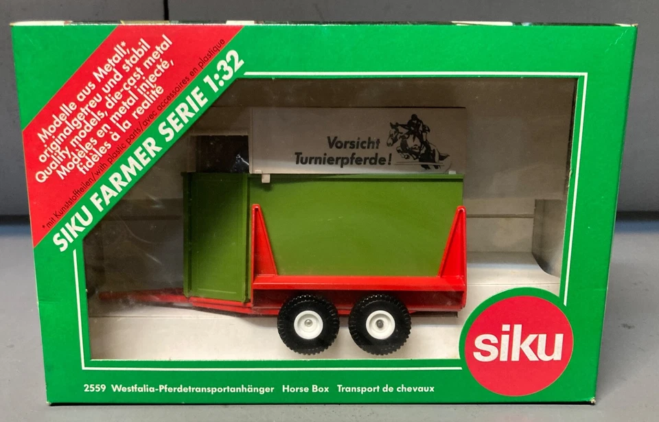 Siku Farmer 2559 rimorchio trasporto cavalli (trailer) 1:32 con un cavallo - Immagine 2 di 2