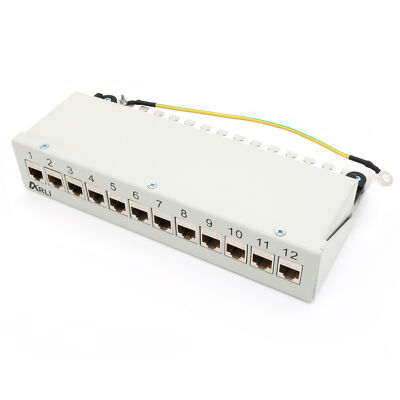 Cat8 Patchpanel 12 Port Keystone Cat 8.1 Rj45 geschirmt Gehäuse Desktop Aufputz
