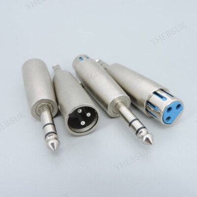 Stereo 1/4'' 6.35mm 6.5 Male to 3p XLR Female Jack Plug Microphone Adapter 13H