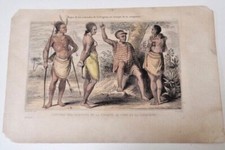 Native American - Virginia - dress at time of the Conquest 1859 steel engraving