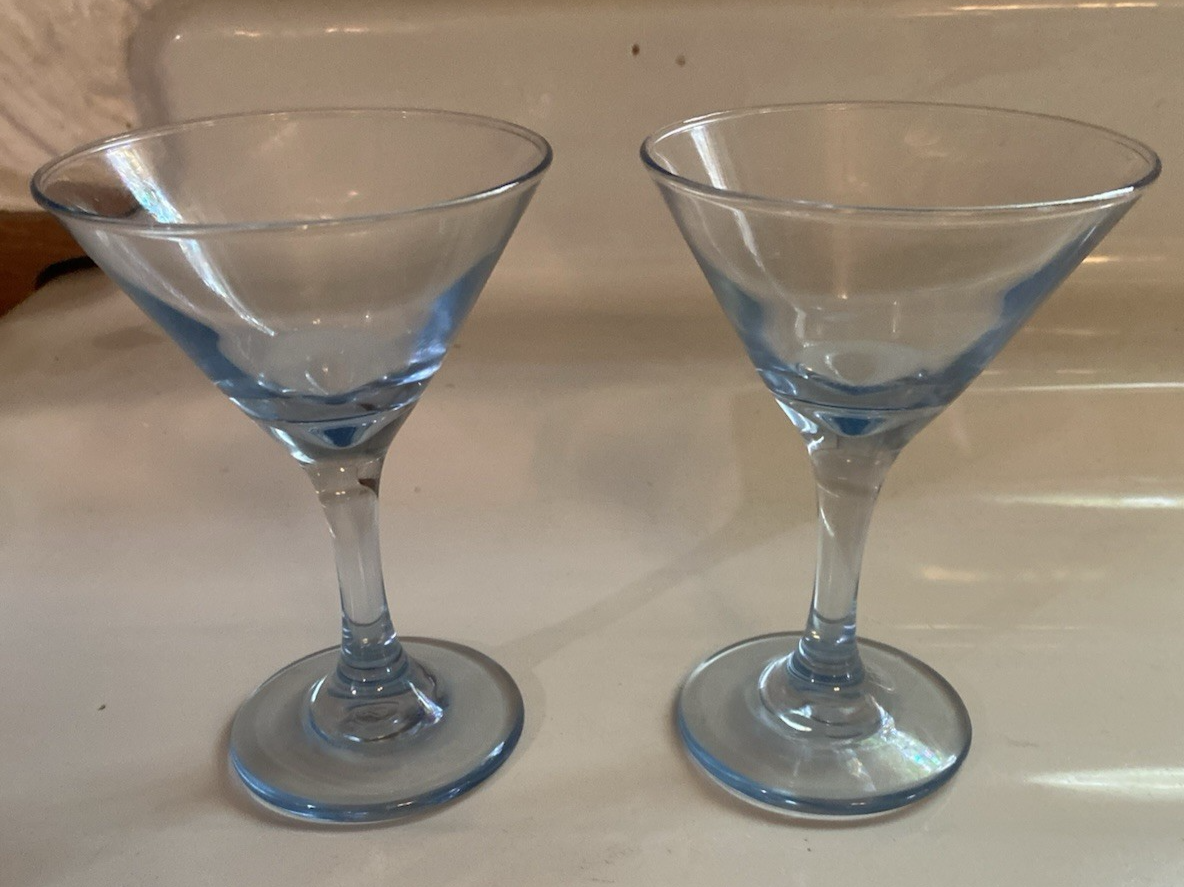 Vintage Light Blue Martini Glasses 5