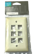 Legrand On-Q  6 PORT Keystone Insert Standard Face Wall Plate LIGHT ALMOND NOS