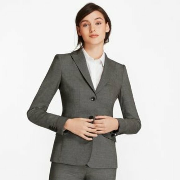 BROOKS BROTHERS Women's Sz 4 Gray Wool Blend Suit Jacket eBay