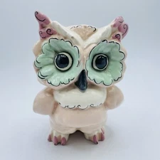 Vtg. Kay Finch Ceramic Owl Figurine 6” Pastel Colors