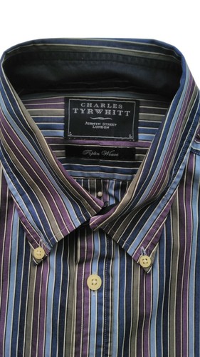 CHARLES TYRWHITT camisa hombre TALLA (L) Rayas. Charles Tyrwhitt shirt London - Imagen 2 de 4