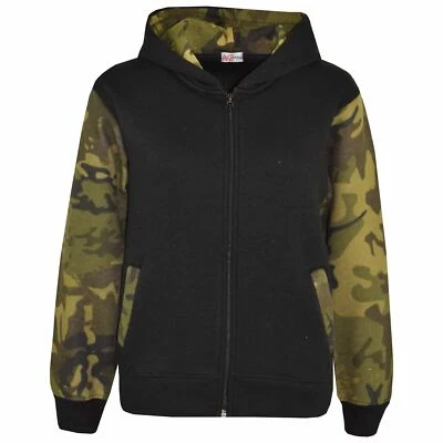 A2Z 4 KIDS® Kids Boys Girls Jackets Fleece Camouflage Green Hooded Hoodie Zipped Jacket 5-13