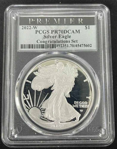 2022-W American Silver Eagle Congratulations Set PR70 DCAM PCGS premier Label