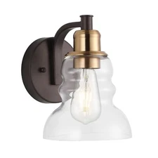 JONATHAN Y JYL3544A Manhattan Vintage 6.5" 1-Light Industrial Rustic LED Vani...