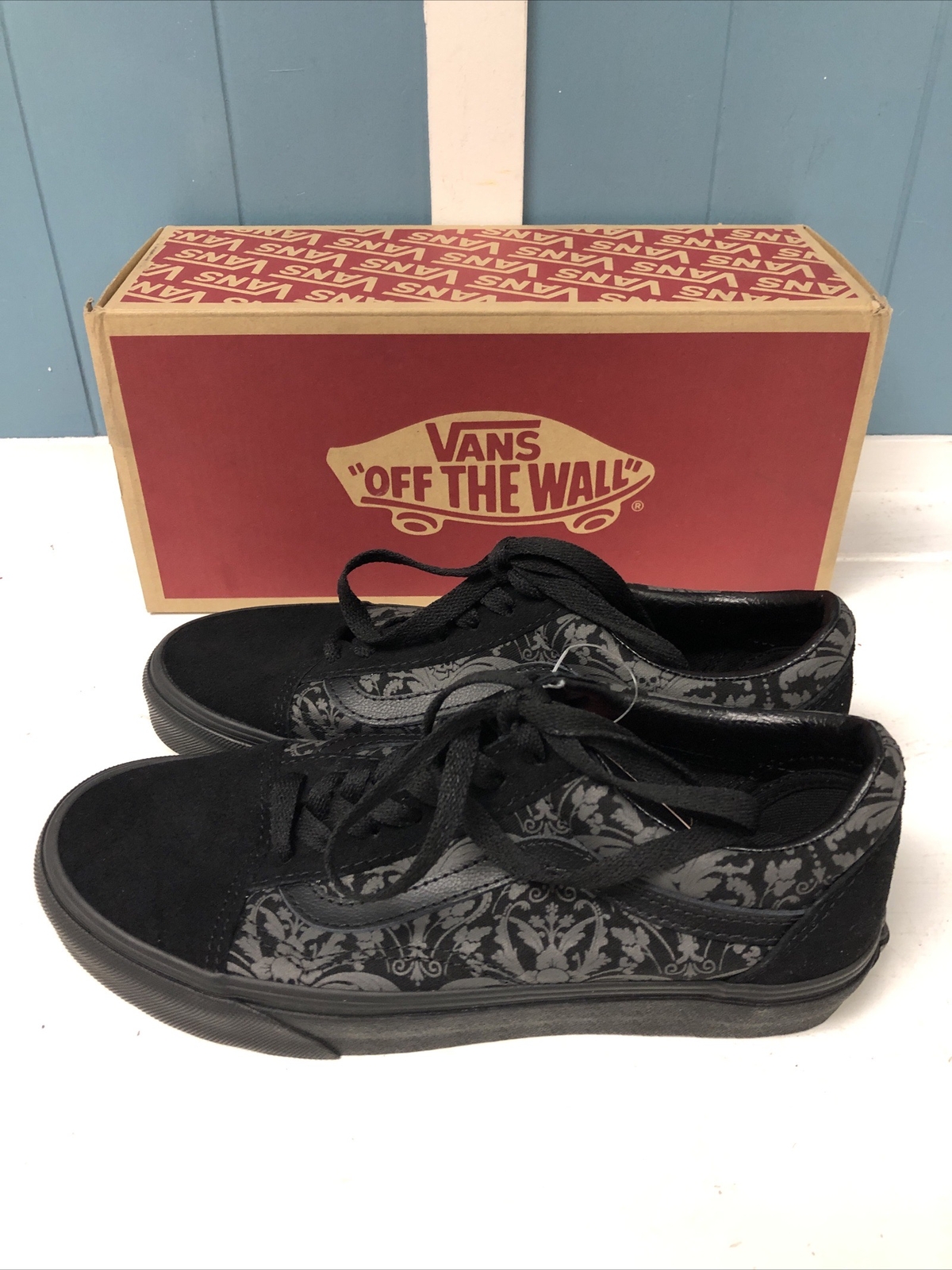 Vans Old Skool Skull Tapestry Men 6 / Womens 7.5 Raven Black Low Top