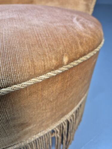 Vintage Danish Lounge Chair Gold Velour 1930s Boudoir Suite EB9136 VCLO - Picture 10 of 21