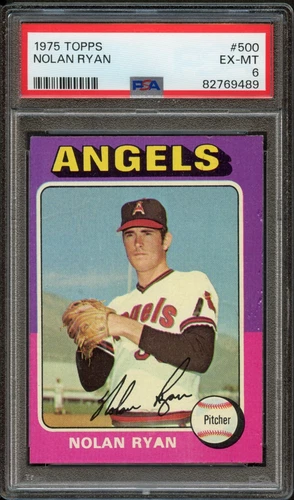 BB - 1975 Topps - #500 - Nolan Ryan - PSA 6 - EX-MT