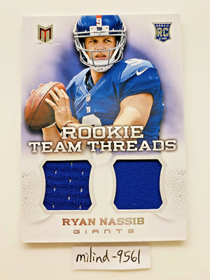 2013 Panini Momentum  Ryan Nassib /399 Book End 2-Patch Rookie Team Threads #16