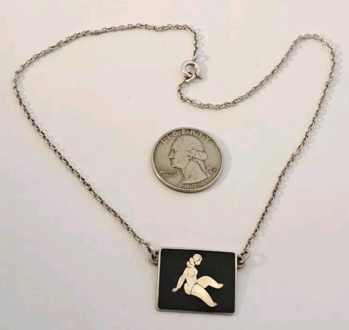 JTH Jens Tage Hansen Sterling Silver MCM Figural Woman Necklace Pendant Denmark - Picture 2 of 6