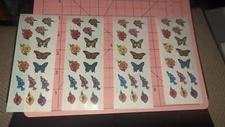 Vintage Creative Memorie Stickers Butterfly Flowers Rose Pansy Lot 4 Strips