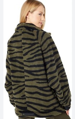 New Women's ADIDAS/STELLA MCCARTNEY Green/Black Fleece Zebra Print