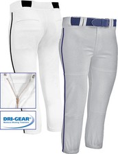 Pantalon Baseball Garçon – 10-12 Ans, Gris/blanc, Avec Ceintures