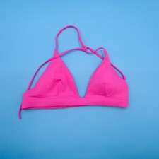 Victorias Secret Medium Pink Triangle Bikini Top Plunge Padded VS Swimsuit New