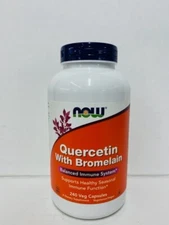 NOW Quercetin With Bromelain, 240 Capsules, EXP: 07/26 - NEW/ SEALED