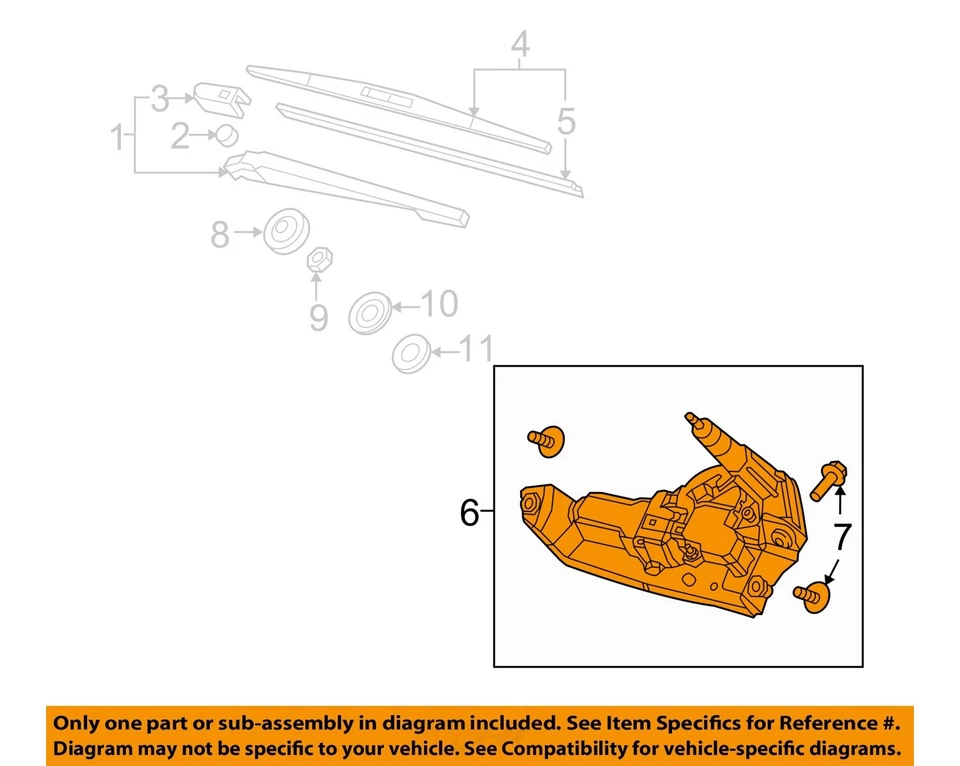 Motor limpiaparabrisas trasero de vidrio usado se adapta a: Acura Rdx 2016 grado B Foto 3 de 4