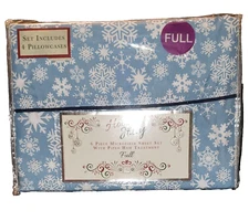 CHRISTMAS HOLLY JOLLY SNOWFLAKES WINTER WONDERLAND FULL SHEETS SET~NEW~HOLIDAY