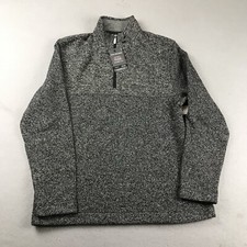 Van Heusen Sweatshirt Mens Medium Gray Classic Fit 1/4 Zip Pullover NWT