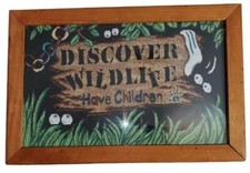 Handmade Needlepoint Cross-stitch Wood Framed Art Vintage In Great condition