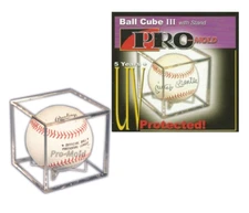 Pro-Mold Ball Cube 5 Year UV Baseball Holder Display Case Built in Stand US Made
