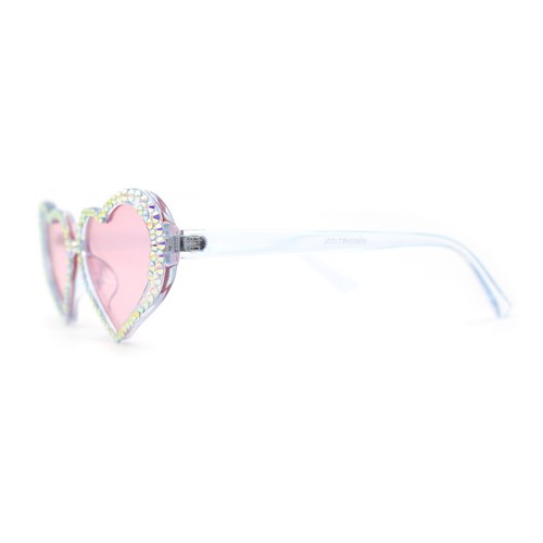 Damen-Sonnenbrille irisierend Strass Glitzer sprudelnd Herzform - Bild 39 von 60
