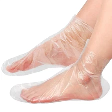 200 Pcs Plastic Foot Covers for Feet - Foot Moisturizing Socks Plastic Socks for