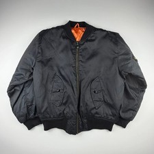 Vintage MA-1 Flyers Military Bomber Jacket Mens M Black Reversible Combat