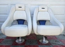 2002 Chaparral 196 Ssi Boat Oem Pair Of Captain Chairs Seats Swivel Pedestal 2002 Chaparral 196 Ssi Boat Oem Pair Of Captain Chairs Seats Swivel Pedestal