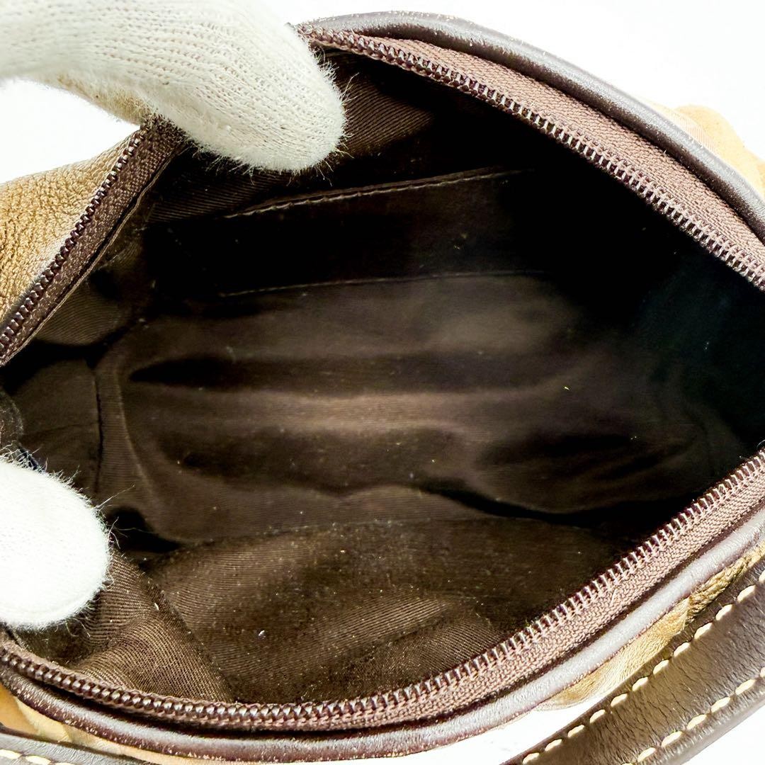 Coach accessory pouch, patchwork suede handbag, o… - image 9