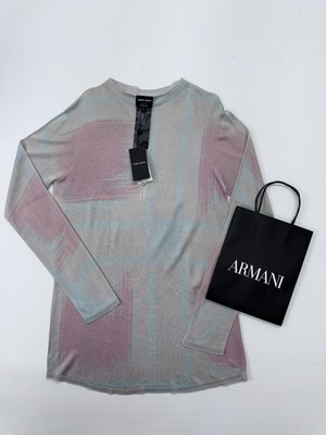 Giorgio Armani Damen Langarmshirt Mehrfarbig Abstraktes Muster Größe 42 Neu m...