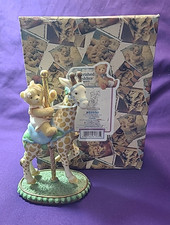 1999 Cherished Teddies - FLOSSIE girl on giraffe Carousel figurine 589950
