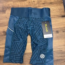 Image of Skins Series 3 Women’s Teal Half Tights Size 12 (M) BNWT Gym Yoga Running